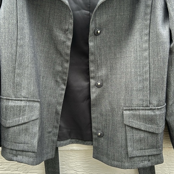 Theory Grey Tie Blazer Size 8 Wool blend - Picture 4 of 6